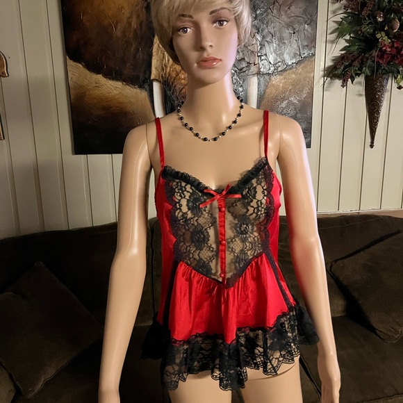 Stroke Of Midnight • Red/ Black • Sexy • Small • Teddy Lingerie - Picture 11 of 16